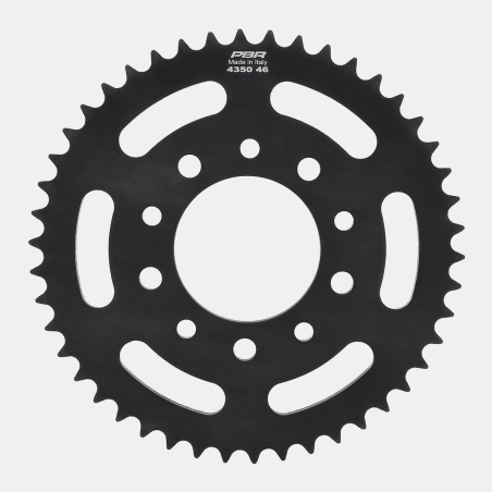 Corona de moto PBR 4350 en acero negro, paso 525