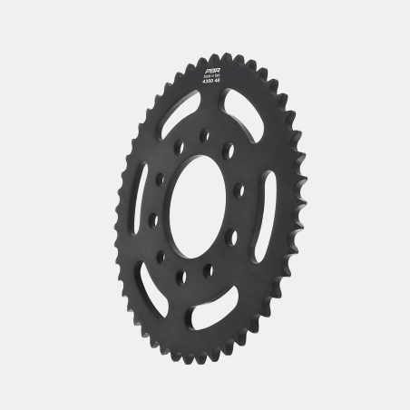 Corona de moto PBR 4350 en acero negro, paso 525